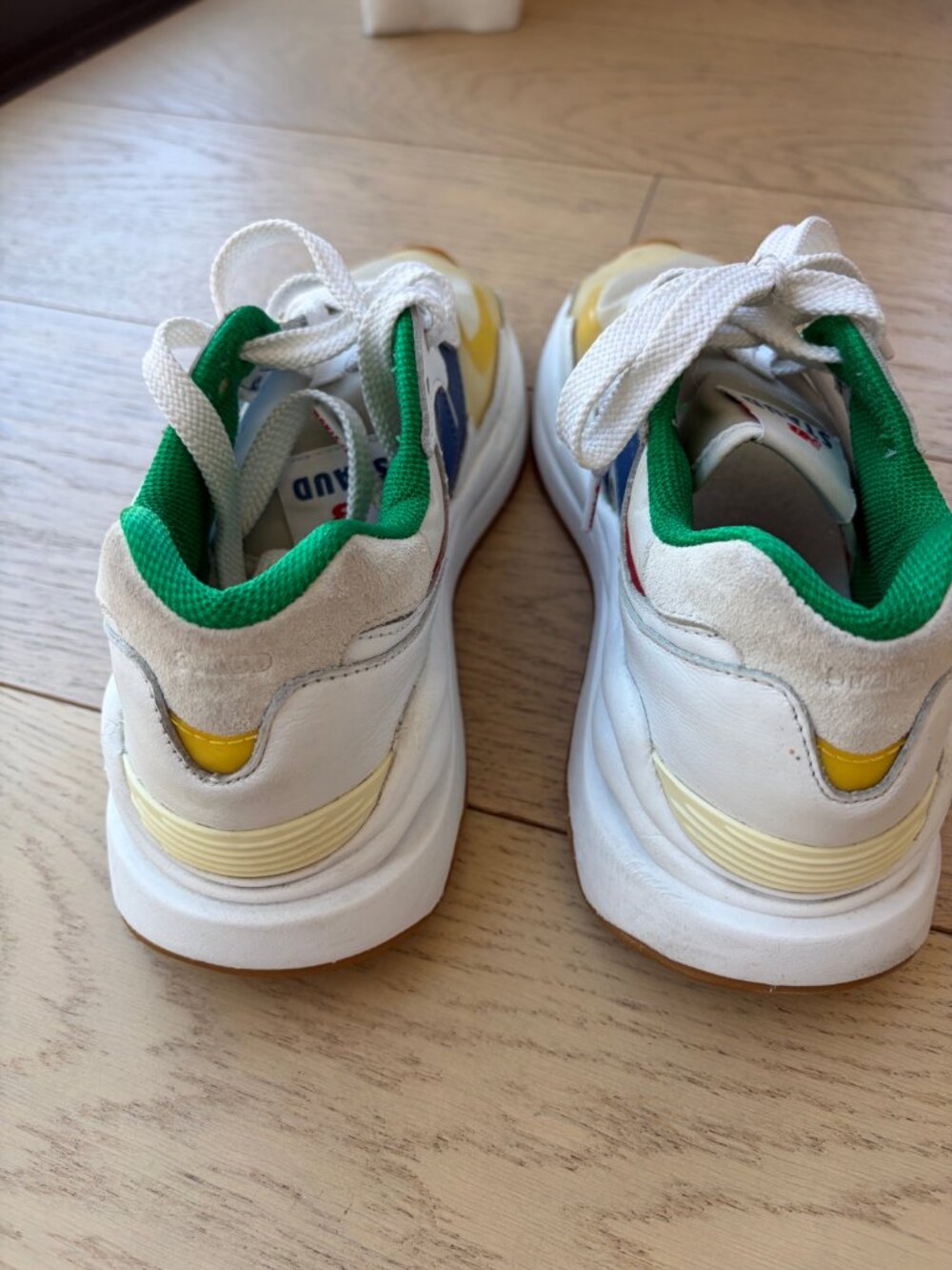 STAUD x New Balance 327 Sneakers White Green Yellow Size 40 (US 9.5)